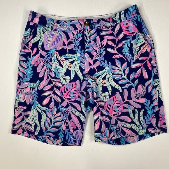 Lilly Pulitzer Pants - Lilly Pulitzer‎ Women's Natia Floral Print Shorts Size 10 Colorful Leaves